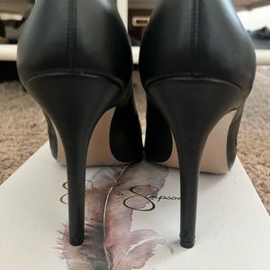 Black embroidered Jessica Simpson heels